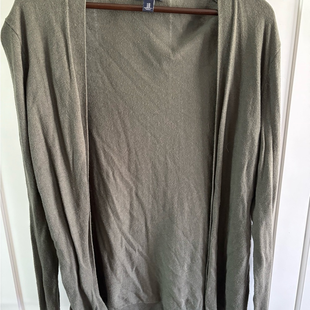 Olive Green GAP Open Front Cardigan